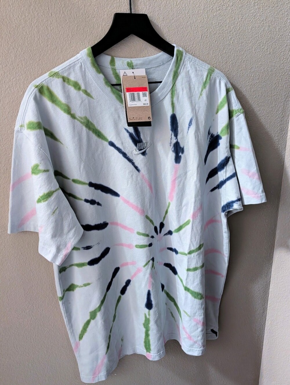 Nike White Short Sleeve Tie-Dye T-Shirt Oversized Fit